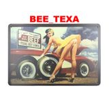 Quadro Placa Decorativa Metal Estradas Carros Beef Texas