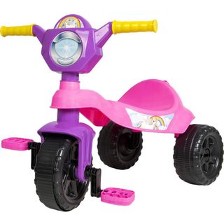 Triciclo Infantil Empurrador Unicórnio Fantasy Calesita Rosa