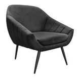 Poltrona Giovana Suede Pés Palito Ferro Drossi preto