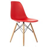 Cadeira Eiffel Charles Eames Madeira Sala de Jantar Vermelho