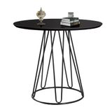 Mesa de Jantar Rubi Preto com Base de Metal Preta C&M Decor