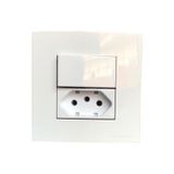 Tomada Dupla 3 Pinos 10a + Interruptor Simples Movel Marmore Drywall Gesso Granito Moveis Pedra Embutir Branco Margirius