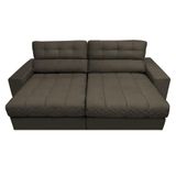 Sofá Retrátil e Reclinável com Molas Ensacadas Cama inBox Master 2,72m Tecido Suede Café