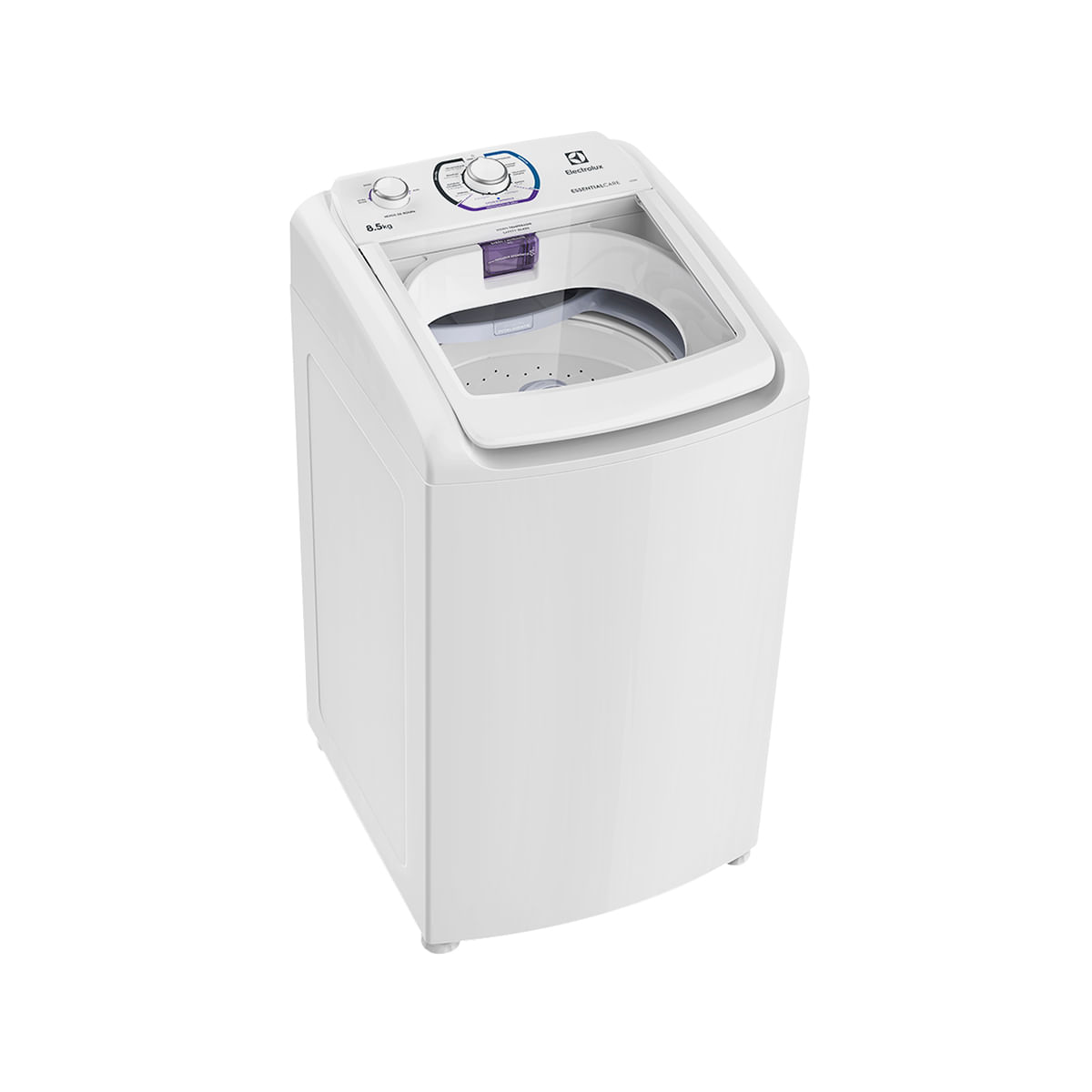 Máquina de Lavar Roupas Electrolux 8,5 kg Branca LES09 110 volts lateral esquerda