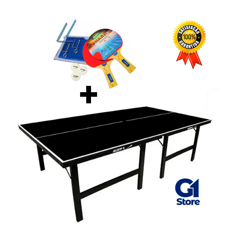 Kit Mesa de Ping Pong Klopf 15mm em MDP 1013 - Acompanha 2 Raquetes, 3  Bolinhas, Suporte e Rede - Carrefour - Carrefour