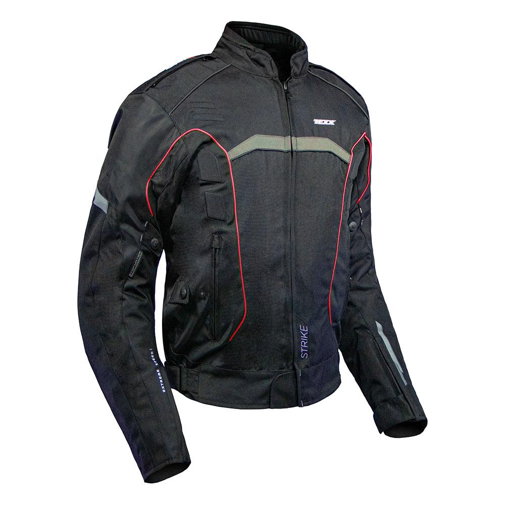 Jaqueta Moto Texx New Strike V2 Impermeável Com Protetor - 4xl - Preto E Vermelho