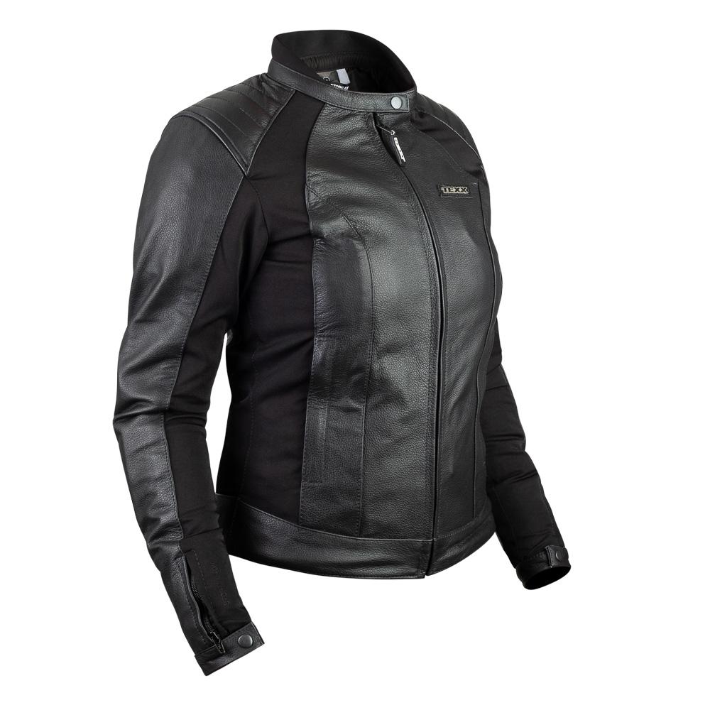 Jaqueta Storm De Couro Lady Moto Feminina Com Proteção Texx - Xl - Preto