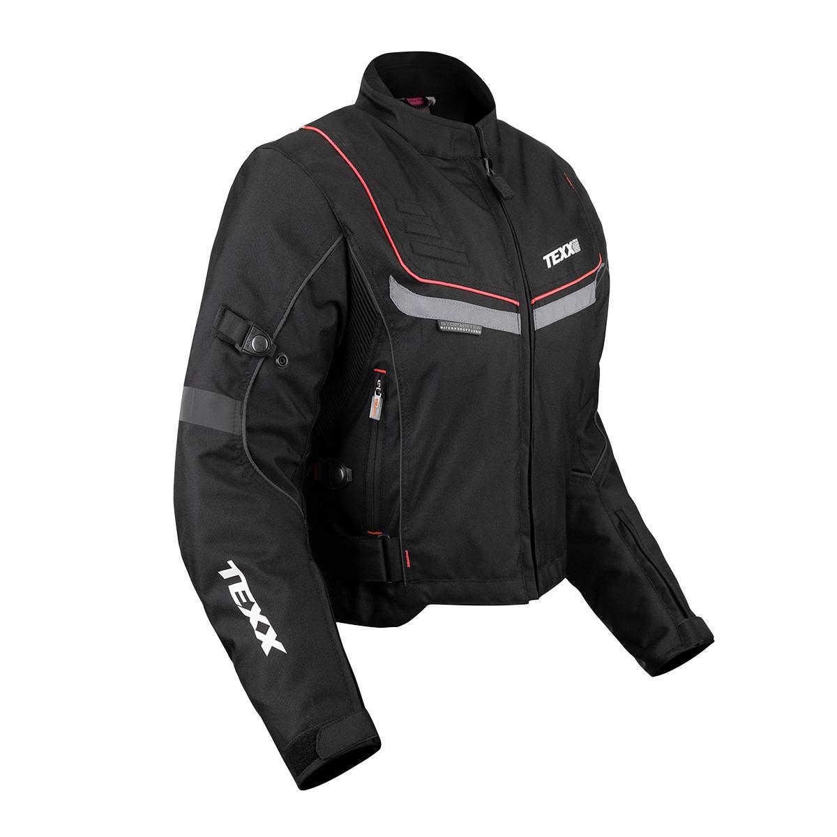 Jaqueta New Strike V2 Lady Moto Impermeável Feminina Texx - M - Preto E Vermelho