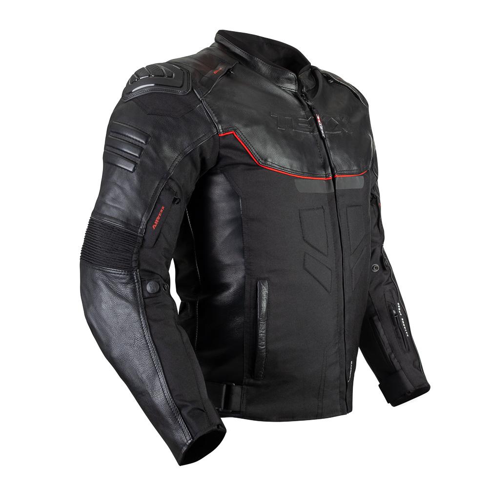 Jaqueta Moto Falcon V2 Impermeável Couro Motociclista Texx - L - Preto E Vermelho