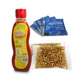 Kit Pipoca 200G Milho - Óleo De Manteiga - 05 Sachês De Manteiga