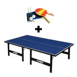 Mesa De Ping Pong Mdp 12mm Olimpic 1014 + Kit Suporte, Rede, Bolinhas 5030