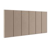 Cabeceira Suspensa Estofada Decoração Quarto Cama Box Casal King Size 1,95 Julia - Bege Suede - Lojas Rpm