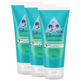 Kit 3 Cremes Para Pentear Infantil Johnson&#39;s Baby Blackinho Poderoso 200ml Cada