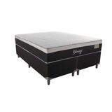 Cama Box Queen Gemini com Colchão Queen Molas Ensacadas Grafite e Branca