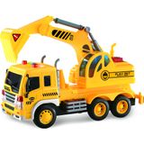 Caminhao Truck Escavadeira Construcao Com Luz E Som 1:16