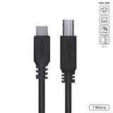 Cabo USB Tipo C para USB B 2.0 Impressora 1M Preto - PUCBP-1