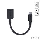 Adaptador OTG Micro USB para USB 2.0 15CM Preto - PAMUP-15