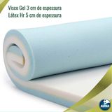Pillow Top Visco Nasa Gel + Látex HR Foam Casal 8cm Aumar