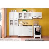 Cozinha Modulada Completa Multipla 4 Pecas 2 Armarios 1 Balcao 1 Paneleiro C4p75 Branco Bertolini