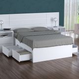Cama de Casal 147cm 4 Gavetas Dreams F04 Branco - Mpozenato