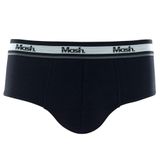 Cueca Slip Mash Masculina Cotton Algodão Elástico Preto Gg