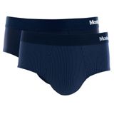 Kit 2 Peças Cueca Slip Mash Masculina Microfibra Azul Escuro Gg