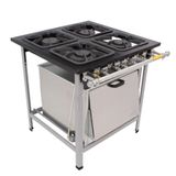 Fogao 4b M-18 M/m Gas Glp Super Luxo 40x40 Perfil 6,5cm Com Forno - Metalmaq