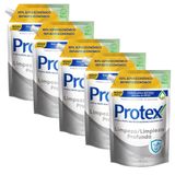 Kit 5 Refil Sabonete Líquido Protex Limpeza Profunda 900ml