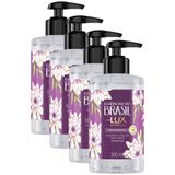 Kit 4 Sabonetes Líquidos Para As Mãos Lux Essências Do Brasil Dama Da Noite 300ml Cada