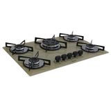 Cooktop 5 Bocas Tripla Chama Premium Chamalar - Amadeirado Claro