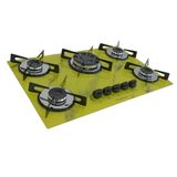 Cooktop 5 Bocas Tripla Chama Premium Chamalar - Marmorizado Amarelo