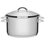 Caçarola Funda Tramontina Solar Em Aço Inox Fundo Triplo Com Tampa E Alças 16 Cm 1,8 L 62504161