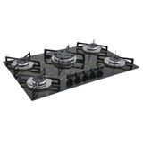 Cooktop 5 Bocas Tripla Chama Premium Chamalar - Preto Mesclado