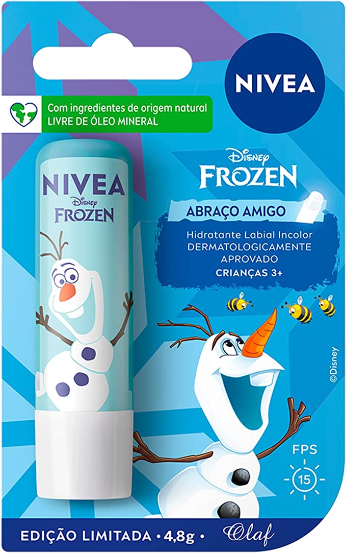 Nivea Hidratante Labial incolor Ed Limitada Disney olaf 4,8g