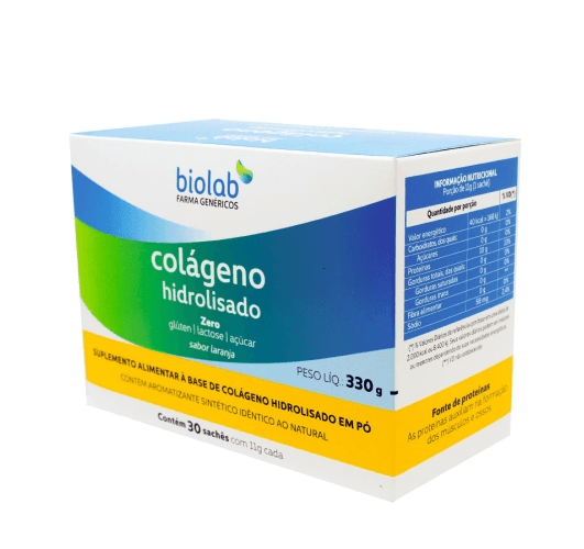 Colágeno Hidrolisado Sabor Laranja 30 Sachês