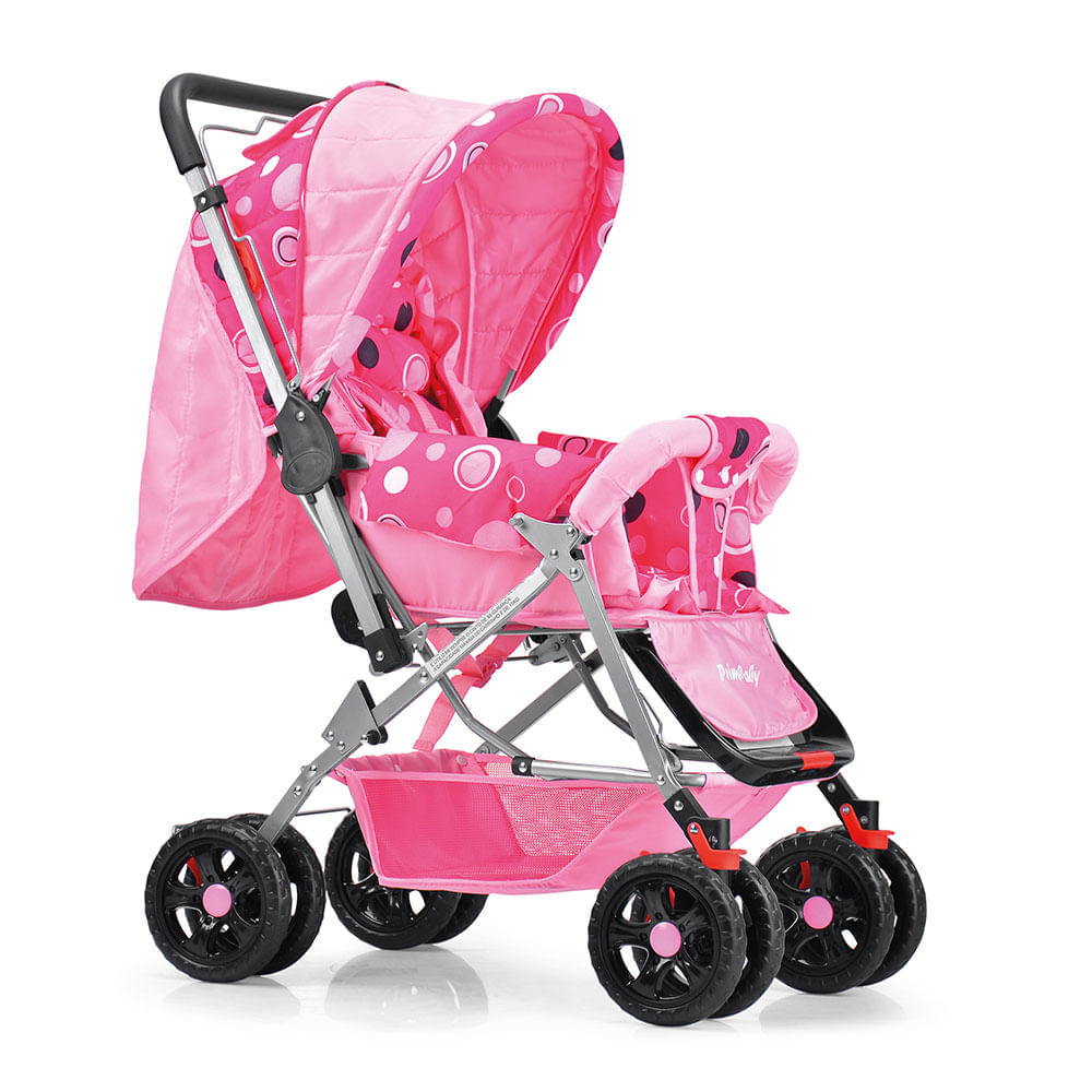 Menor preço em Carrinho de Bebê Prime Baby Rover com Alça Reversível - Rosa