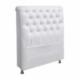 Cabeceira Paris Para Cama Box Solteiro 90 Cm Corino Branco