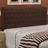 Cabeceira Giovana Cama Box Casal 140 Cm Suede Marrom Drossi