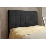 Cabeceira Veneza Cama Box Casal 140 Cm Suede Preto Amassado