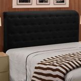 Cabeceira Giovana Cama Box Queen Casal 160 Cm Suede Preto