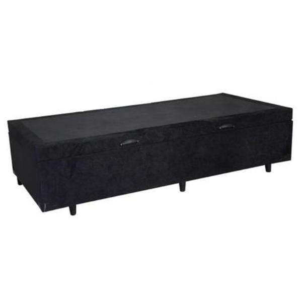 Cama-Box-Bau-Solteiro-Colchao-Classic-Mola-Ensacada---Box-Suede-Preto-Serra-Negra-67x88x188