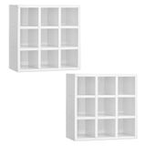 Kit 02 Nicho Porta Toalhas 9 Lugares Organizador 40x40 Cm