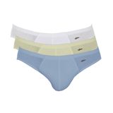 Kit Com 3 Cuecas Slip Zorba Algodão M Branca/ Bege/ Demin