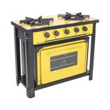 Fogão Profissional 2 Bocas Venâncio Linha Bravo Amarelo com Forno Br2bfam
