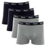 Kit Cueca Boxer Mash 4 Peças Masculina Algodão Elástico Preto 03 Gg