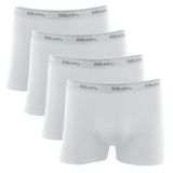 Kit Cueca Boxer Mash 4 Peças Masculina Algodão Elástico Branco P