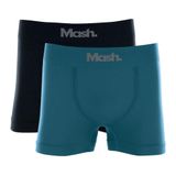 Kit 2 Cuecas Boxer Mash Microfibra Sem Costura Azul Diesel P