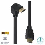 Cabo HDMI 2.0 4K ULTRA HD 3D Conexao ETHERNET com 01 Conector 90O 5 Metros - H2090-5