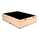 Base Box Bau Casal Santo Box Sintético Bege 47x138x188