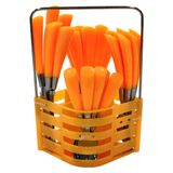 Conjunto De Talheres C/ Dispenser 24 Peças Laranja - Jiale